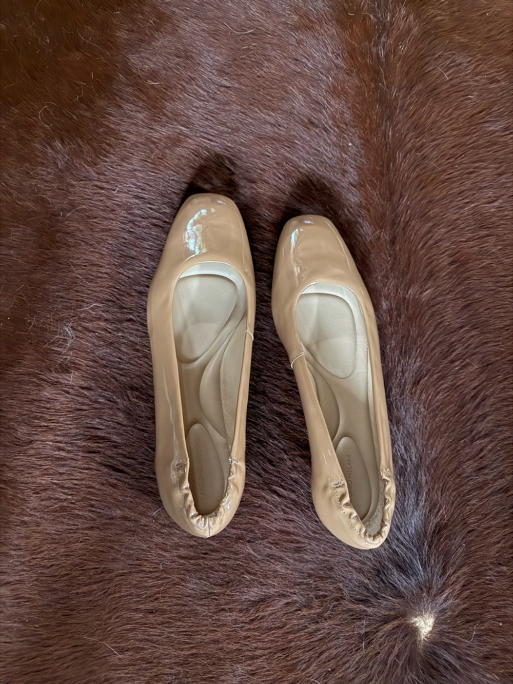 ANTONIO MELANI Nude Patent Ballet Flats